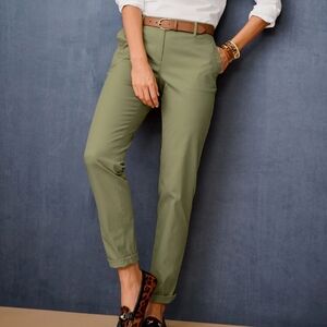 TALBOTS NWT Relaxed Chino Ankle Pant Cotton Stretch Soft in Sagebrush Green 16